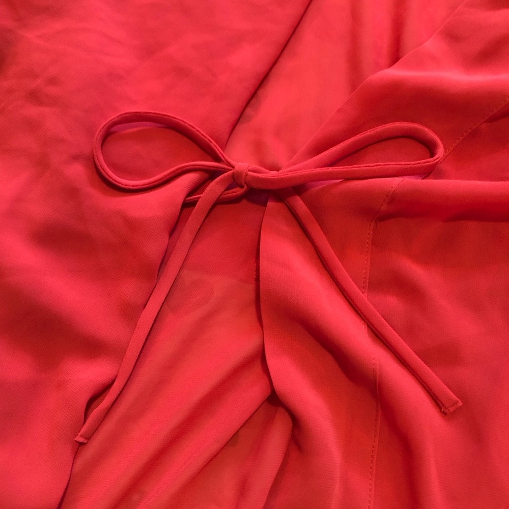 Vtg Y2K Victoria's Secret Red Chiffon Kimono Short Robe - Picture 6 of 8